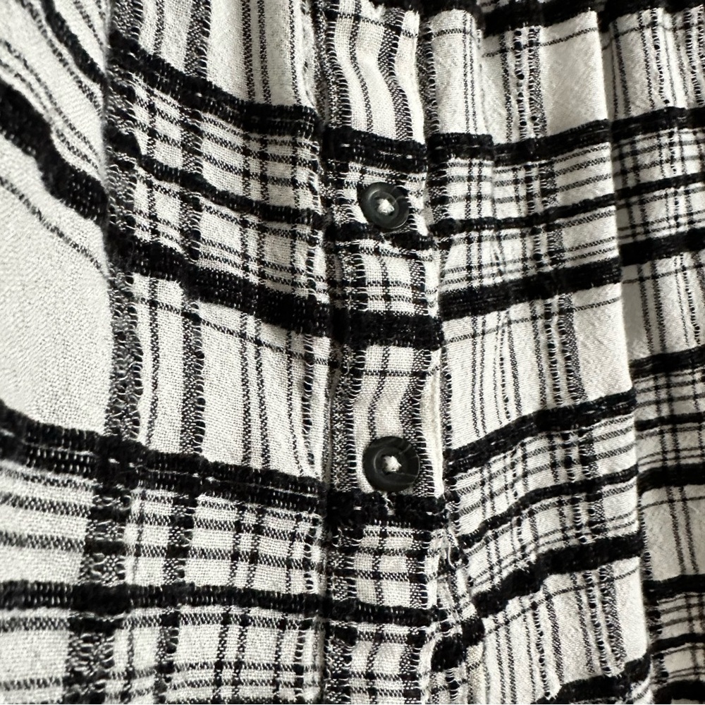 By Anthropologie • Longline Plaid Button Down Shirt - Picture 5 of 11